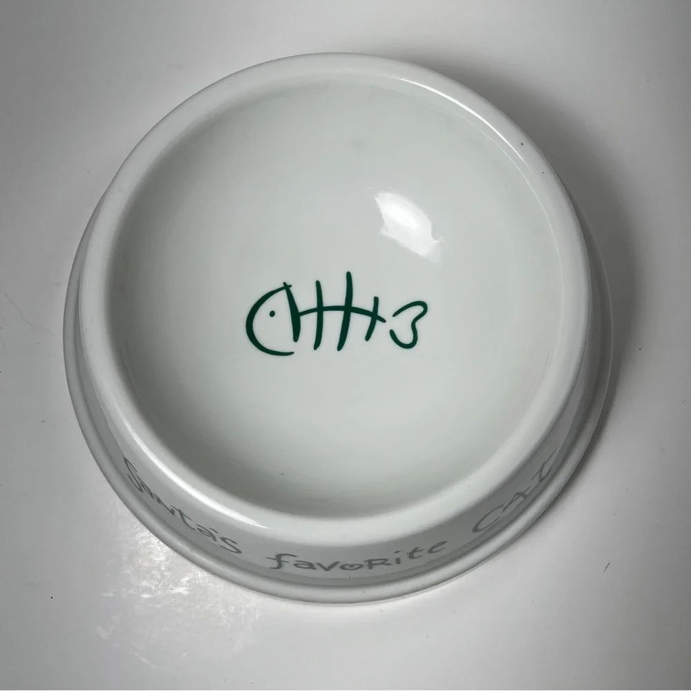 Pottery Barn Santa’s Favorite Cat Bowl